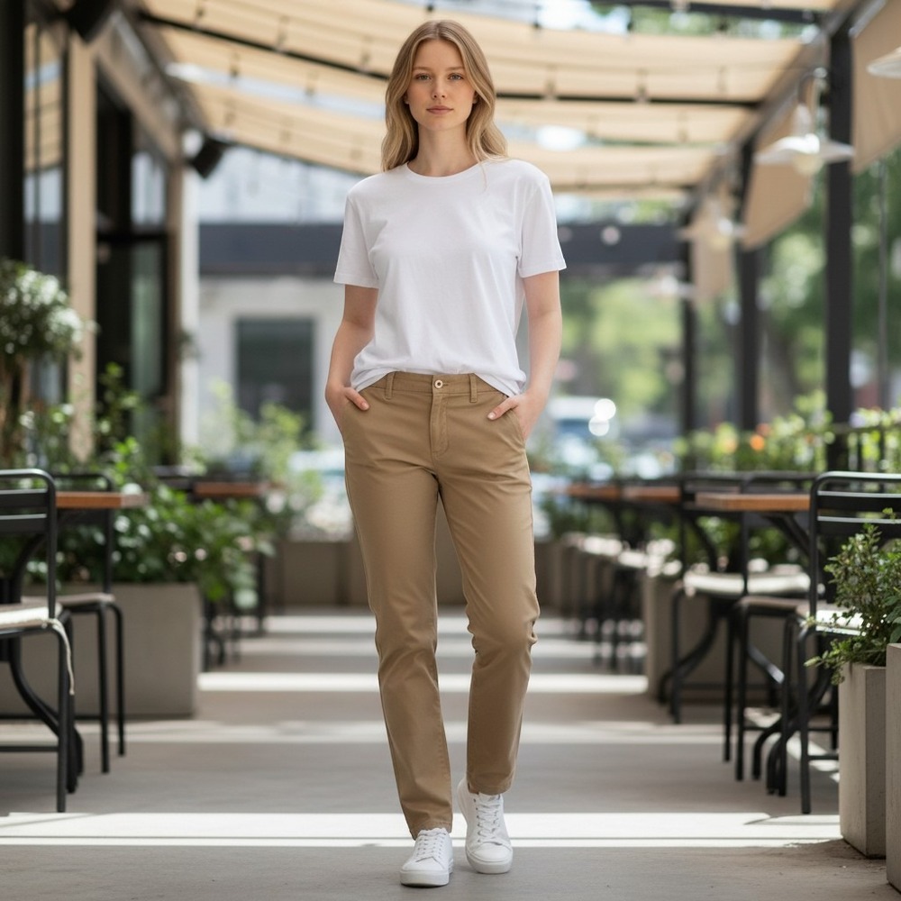 J.Crew Chinos Womens 32x34 Straight Flex Khaki Trousers Excellent